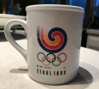 Vtg Olympics 1988 Seoul Korea 1983 Slooc Mug Cup Summer Mascot Tiger Hodori G4