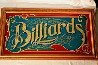 Vintage Billiards Mirror Sign