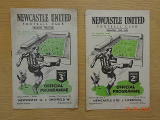 2 X Newcastle United Vintage Football Programmes 1948 - 1949 And 1950 - 1951 Seasons