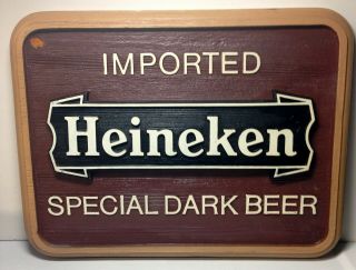 Vintage Sign Heineken Imported Special Dark Beer ©1984