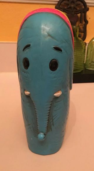 Vintage Blue Elephant Piggy Bank Made In Japan