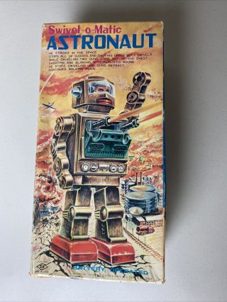 Vintage 1960 S.  H.  Horikawa Swivel - O - Matic Astronaut Robot Box Not Work