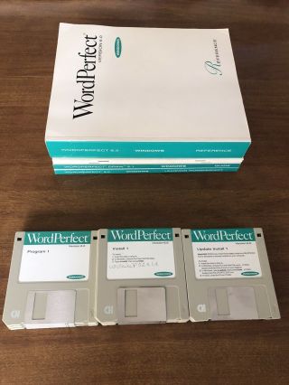Tested: Wordperfect 6.  0 6.  0a For Microsoft Windows 3.  1 - Disks Manuals - Vintage