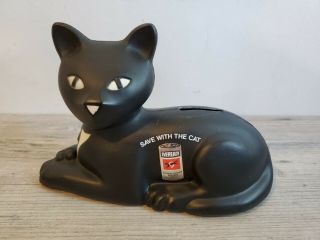 Vtg Advertising Eveready Battery Black Cat Coin Bank Plastic 1981