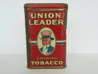 Rare Vintage Union Leader Redi Cut Tobacco Tin W/o The Pipe