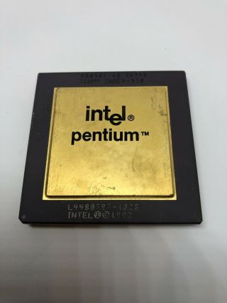 Vintage Intel Pentium 60 Mhz Cpu 1992 P60 A80501 - 60 Sx948 Gold Top Repair