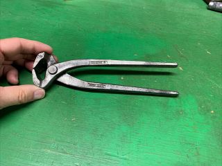 Vintage Diamond 8 " End Nipper Nipping Blacksmith Horse Shoe Farrier Pliers Tool