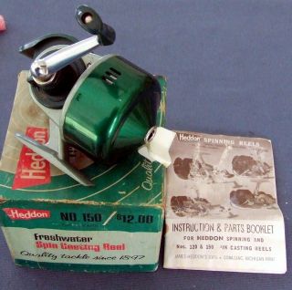 Vintage Heddon Daisy No.  150 Spin Casting Fishing Reel,  Box & Instructions - Exc,