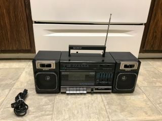 Vintage 80s Sony Cfs - 1010 Am/fm Stereo Cassette Player Recorder Boombox Speakers