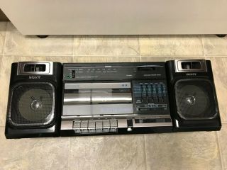 Vintage 80s Sony CFS - 1010 AM/FM Stereo Cassette Player Recorder Boombox Speakers 3