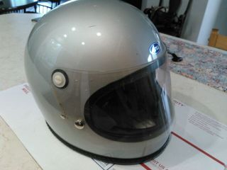 Vintage Arai X - 7 Motorcycle Helmet.  Astronaut Style With Visor.  Dated 1971.  Large