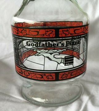 Vintage 1970 ' s Coca Cola Godfather ' s Pizza Glass Pitcher Carafe Anchor Hocking 2