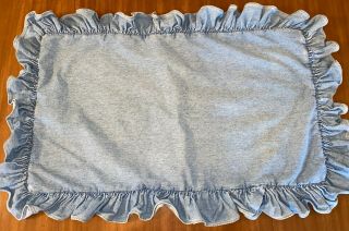 Vintage Ralph Lauren Windward King Size Pillow Sham Ruffled Edge Blue Jean Denim