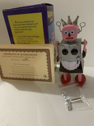 Schylling Vintage Roxy Robot Tin Toy With Box/certificate