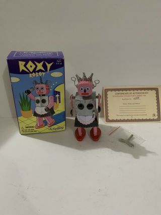 Schylling Vintage Roxy Robot Tin Toy with Box/Certificate 2
