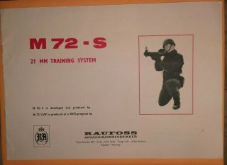 Vintage M - 72 Law Rocket Bazooka Anti Tank Brochure Ad 1960s Army Norway