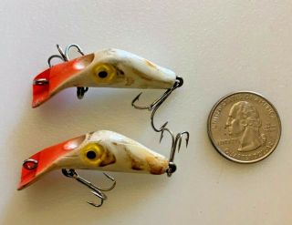 2 Vintage Fishing Lures Odd Crankbaits Flatfish Type Unknown