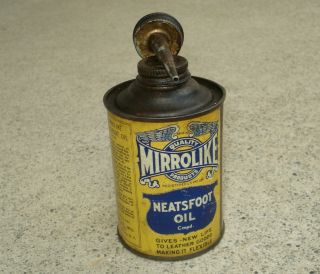 Vintage Mirro - Like Neatsfoot Oil Can Tin W/ Spout Long Island City Ny Old
