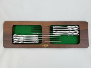 Vintage Carvel Hall Stainless Steak Knives Set Of 8 Wooden Holder/display