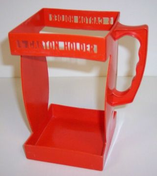 Vintage Ez Carton Holder Milk Juice 1/2 Gallon Red Plastic