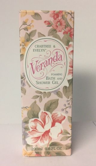 Vintage Crabtree & Evelyn Veranda Foaming Bath Shower Gel 6.  8 Oz.  / 200 Ml.