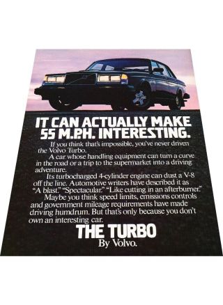1982 1983 Volvo Turbo Sedan - Vintage Advertisement Print Car Ad J427
