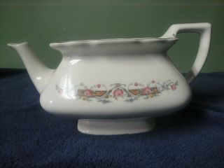 Teapot Vintage Collectible Lido Teapot W S George Flower Rim Pattern Usa No Lid