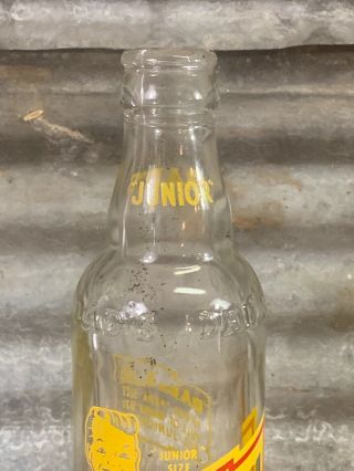 Vtg DAD ' S ROOT BEER JUNIOR 7 - 66 MANISTEE MICHIGAN Glass Soda Pop Bottle CRATE 2 3