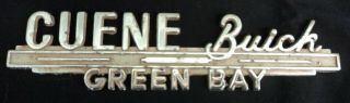 Vintage Cuene Buick Dealership Green Bay Wi Chrome Name Script