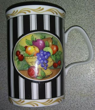 Vintage Roy Kirkham Regency Fruit Fine Bone China 8 Ounce Coffee Mug / Cup 1992