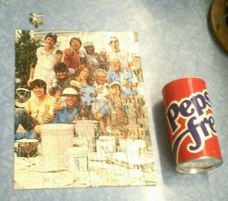 Vintage Pepsi Advertising Puzzle In Cardboard Soda Can Shaped Box 13 " X 10 "