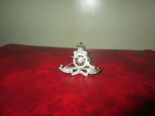 Ww2 Royal Canadian Artillery Cap Badge Silver Tone Vintage