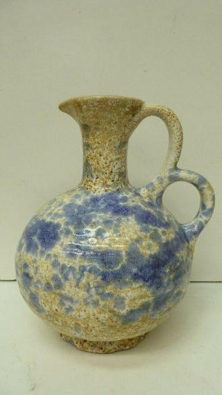 Vintage West German Pottery Jug Vase Mottled Glaze