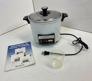 Hitachi Automatic Rice Cooker Food Steamer 5.  6 Cup Rd - 405p White Vintage