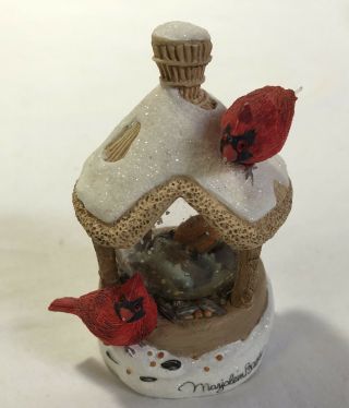 Red Cardinal Mini Glass Snow Globe Rare Vintage Hallmark Bird Marjolein Bastin