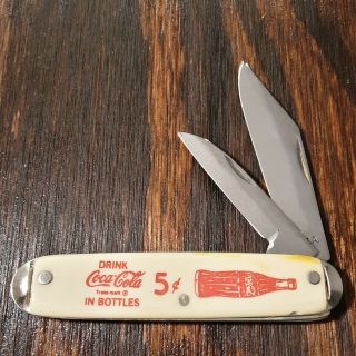 Coca Cola Advertising Knife Made In Usa Novelty Old Vintage Folding Pocket