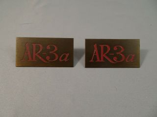 Vintage Acoustic Research Ar 3a Ar - Lst Speaker Brass Badges Nameplate