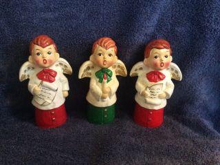 Vintage Star,  Hand Painted Ceramic Christmas Angel,  Choir Boys,  Figurines,  X