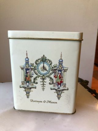 Vtg Fortnum & Mason Ltd Tea Tin Canister Clock Colonial Picadilly England Empty
