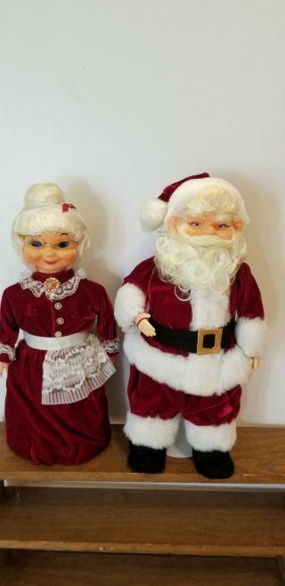 Vintage Dish Soap Bottle Dolls Santa And Mrs Claus Handmade Christmas Holiday