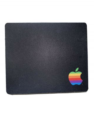 Vintage Apple Rainbow Black Retro Logo Mac Mouse Pad Mousepad Home Office