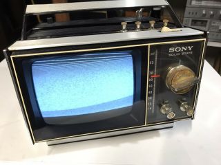 Sony Micro Tv Model Tv - 500u B&w Antenna Solid State Vintage Retro