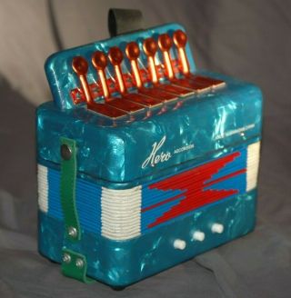 Vintage Hero Accordion For Children Red And Blue 1960s Toy