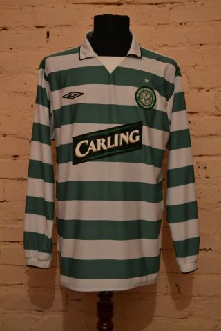 Vintage Celtic 2004/2005 L/s Home Football Shirt Soccer Jersey Scotland Umbro