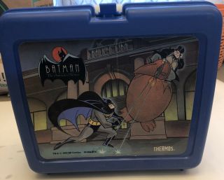 Vintage 1993 Batman Animated Series Dc Comics Plastic Lunch Box And Thermos