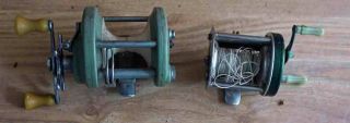 2 Vintage Shakespeare Fishing Reels Glaskyd 2020 Acme 1901 (parts Only)