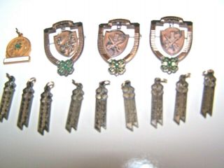 13 Vintage 4 - H Club Brass Pins And Charms 1940s Merit Awards