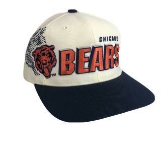Vtg Chicago Bears Sports Specialties Pro Line Snapback Hat Cap Nfl White Wool