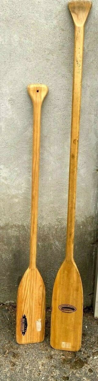 A Vintage Canoe Paddles - 59 " And 47 "