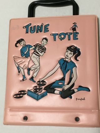 Vintage Tune Tote 45 Rpm Record Case Ponytail Circa " 60 